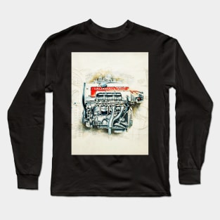 RETRO CUTAWAY ENGINE - ORIGINAL ARTWORK Long Sleeve T-Shirt